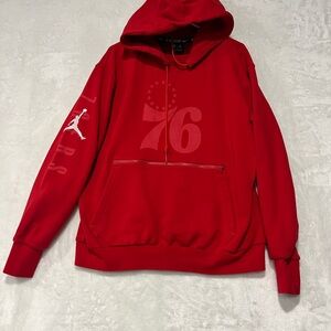 Air Jordan Philadelphia 76ers Courtside Hoodie Red Statement Edition Men's Large
